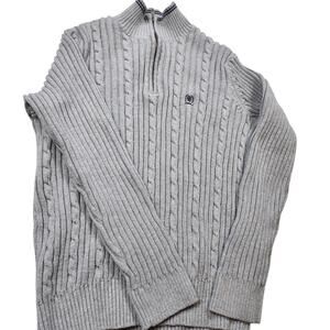Tommy Hilfiger Crest Sweater Womens Large Quarter Cable Knit Pullover Preppy Y2K